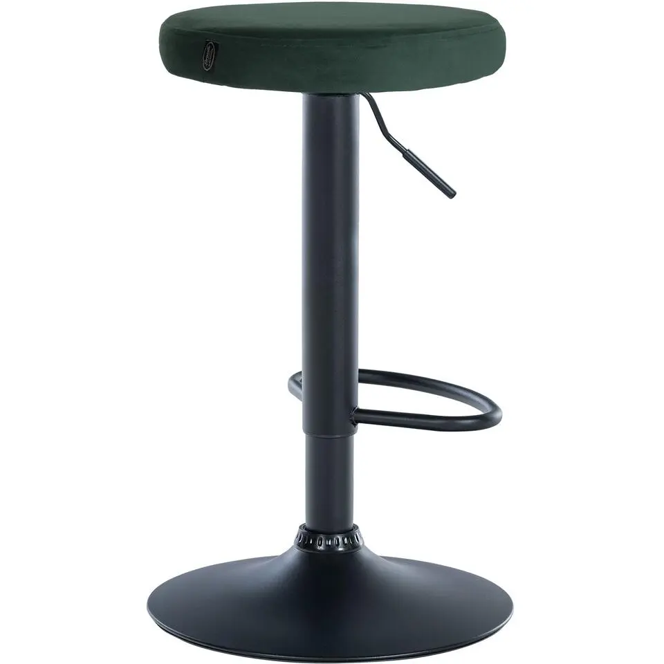 CLP Barkruk Ponte zwart Frame - Fluweel - groen