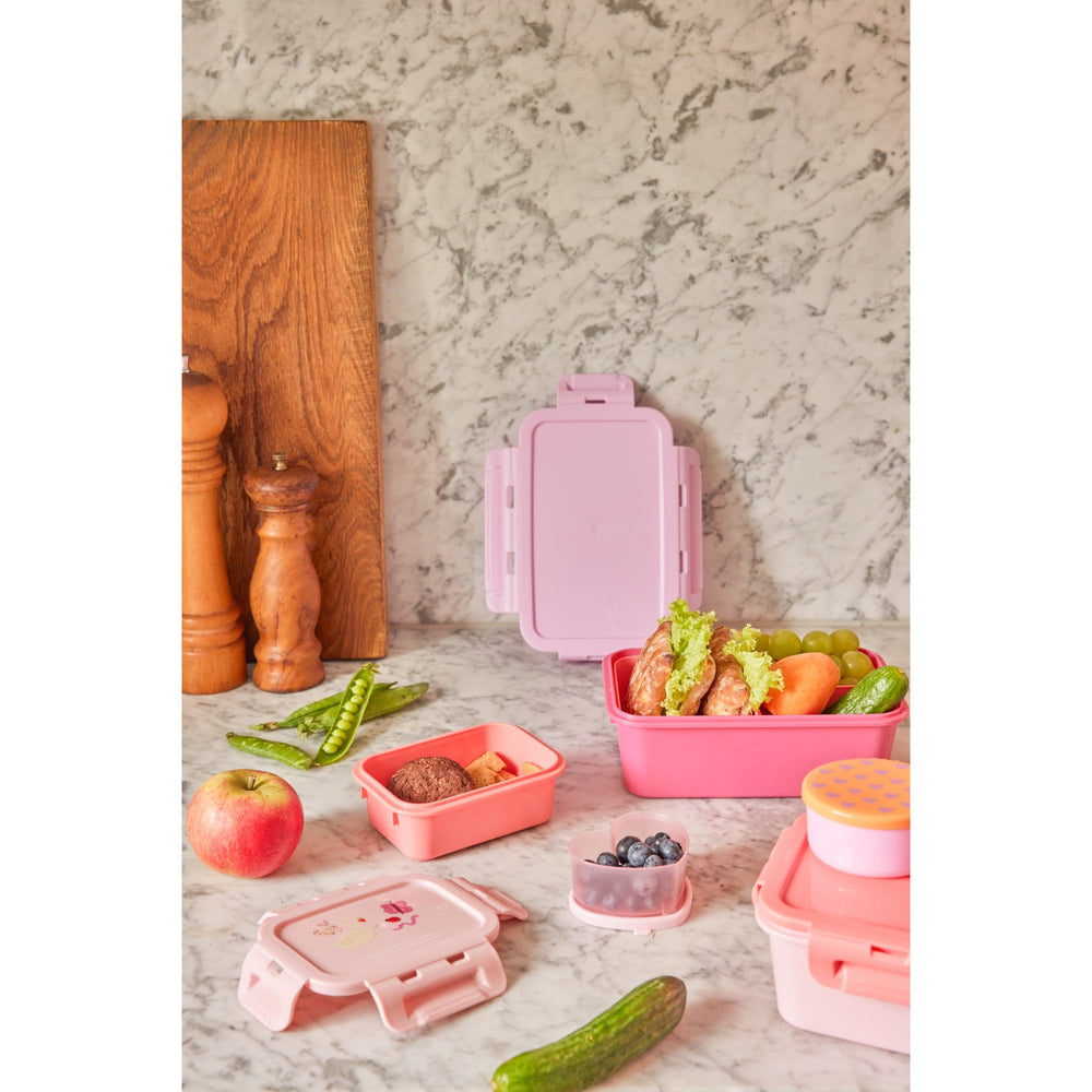 Køb Rice Madkasse Med Airtight Lid Og Wildlife Print - Pink - Small