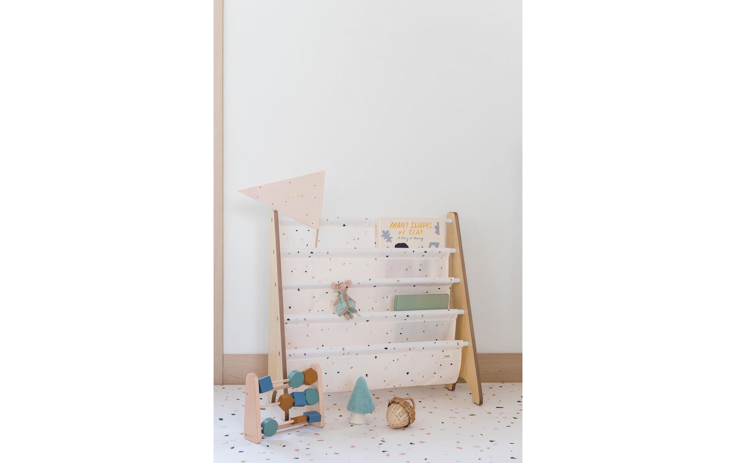 Bücherregal gepunktet Creme 61 x 62 x 25.4 cmBuchablage für Kinder