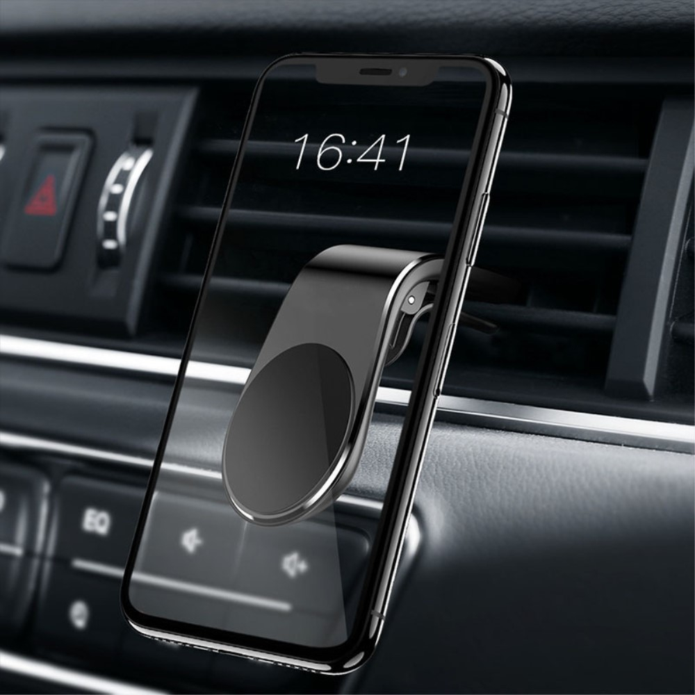 Magnetische Alu Smartphone Halterung Auto KFZ für Air Frame Lüftungsgitter - Schwarz