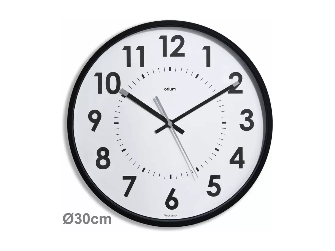 Horloge silencieuse Abylis Ø30cm - Noir - Orium