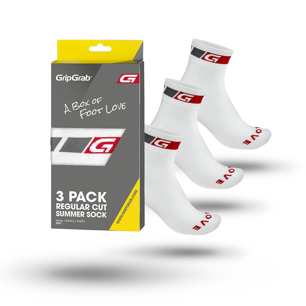 GripGrab sommer sok regular cut hvid 3 Pak