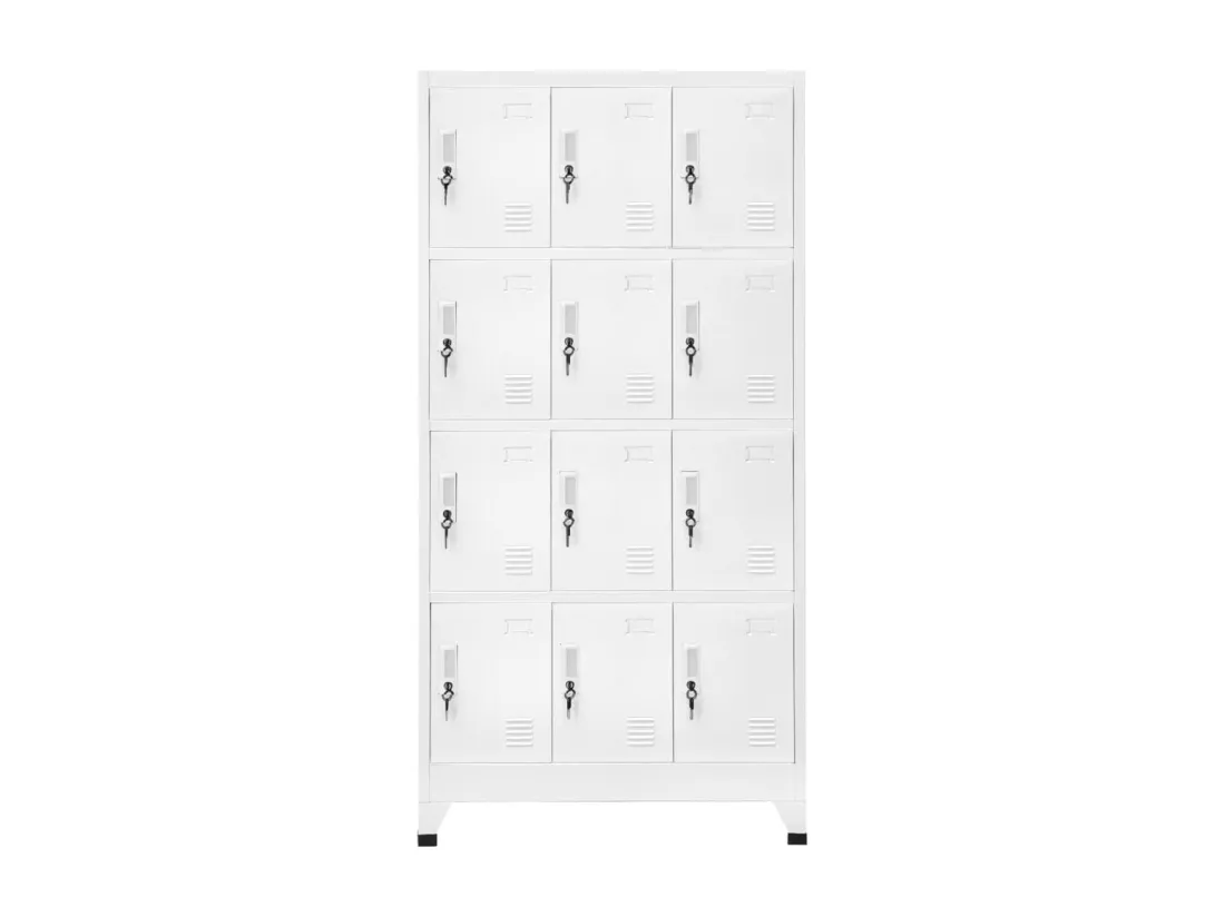 Armoire à casier avec 12 compartiments 90x45x180 cm