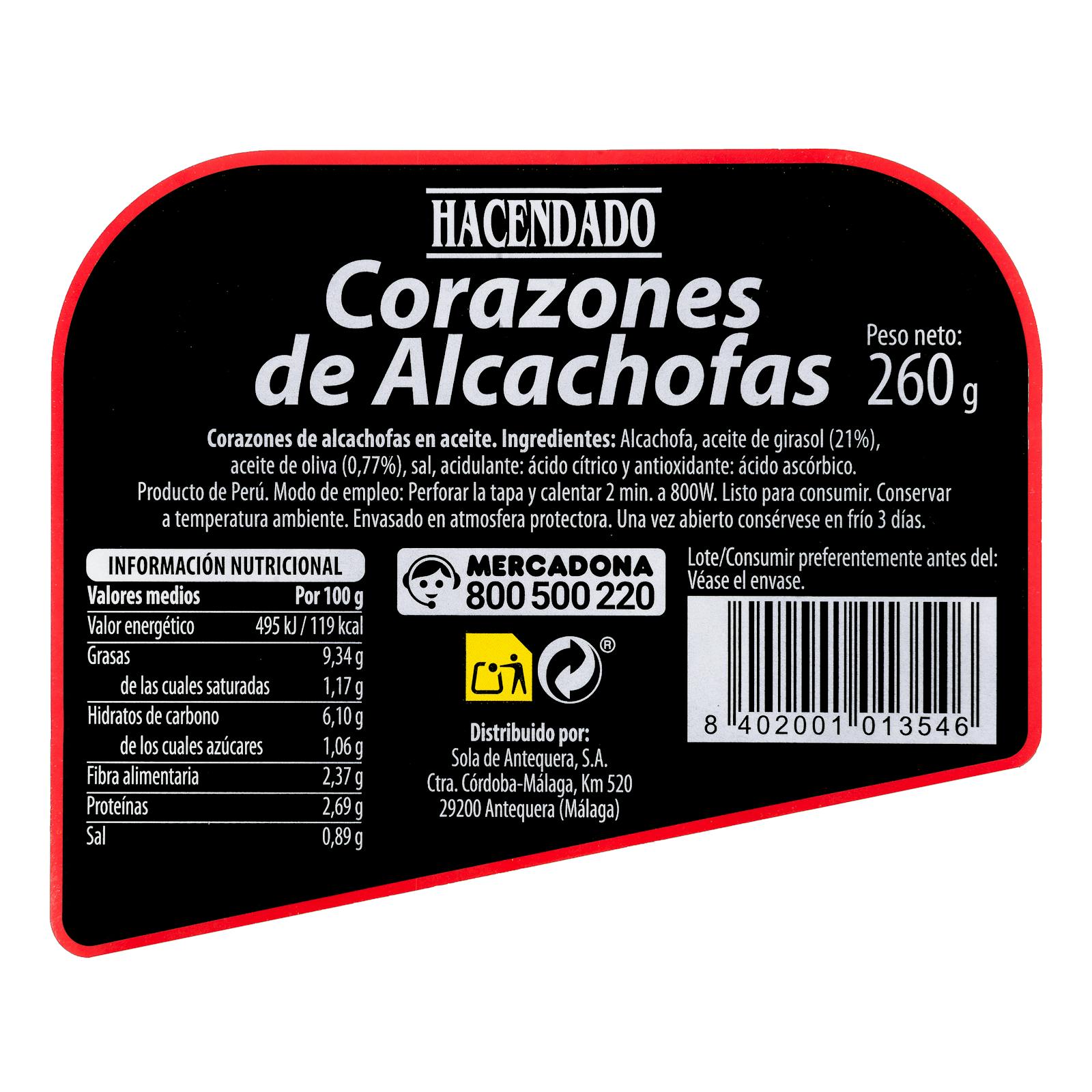 Cœurs d'artichauts Hacendado
