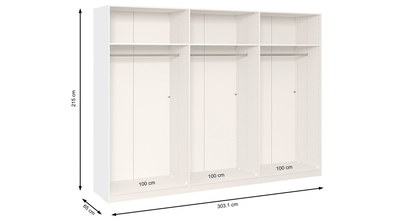 Schuifdeurkast Kixx met glas- en spiegeldeuren wit
