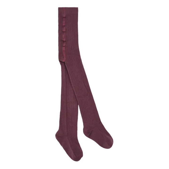 The Simple Folk Collants Coton Bio Côtelés | Prune