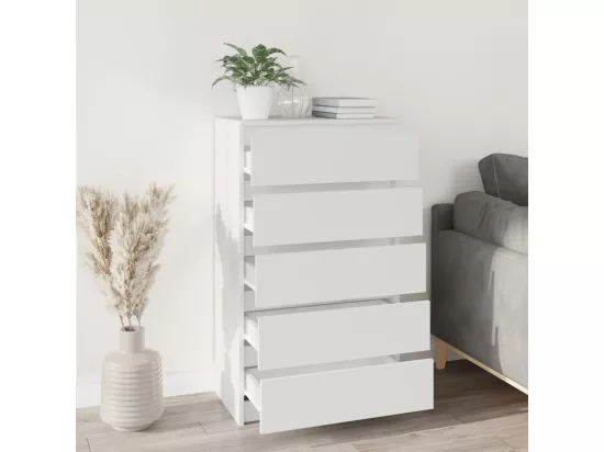 Commode Blanc 60x36x103 cm Bois d'ingénierie
