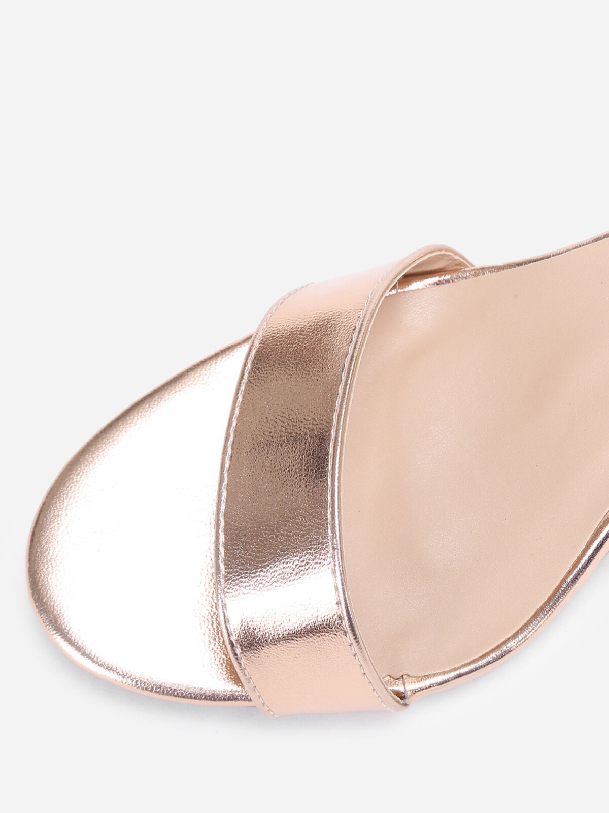 Sandales à talon et bout arrondi- Doré rose