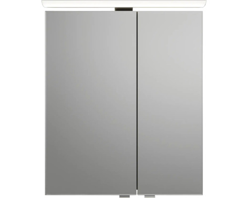 Pelipal Sunline 121 badkamermeubelset (B x H x D 61 x 200 x 46 cm), Ribbeck eiken fronten, met mineraal gegoten wastafel, badmeubel met 3 laden en spiegelkast met LED-verlichting