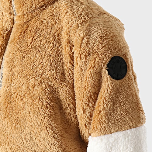Sweat Col Zippé Enfant Fourrure 205-06 Beige Noir