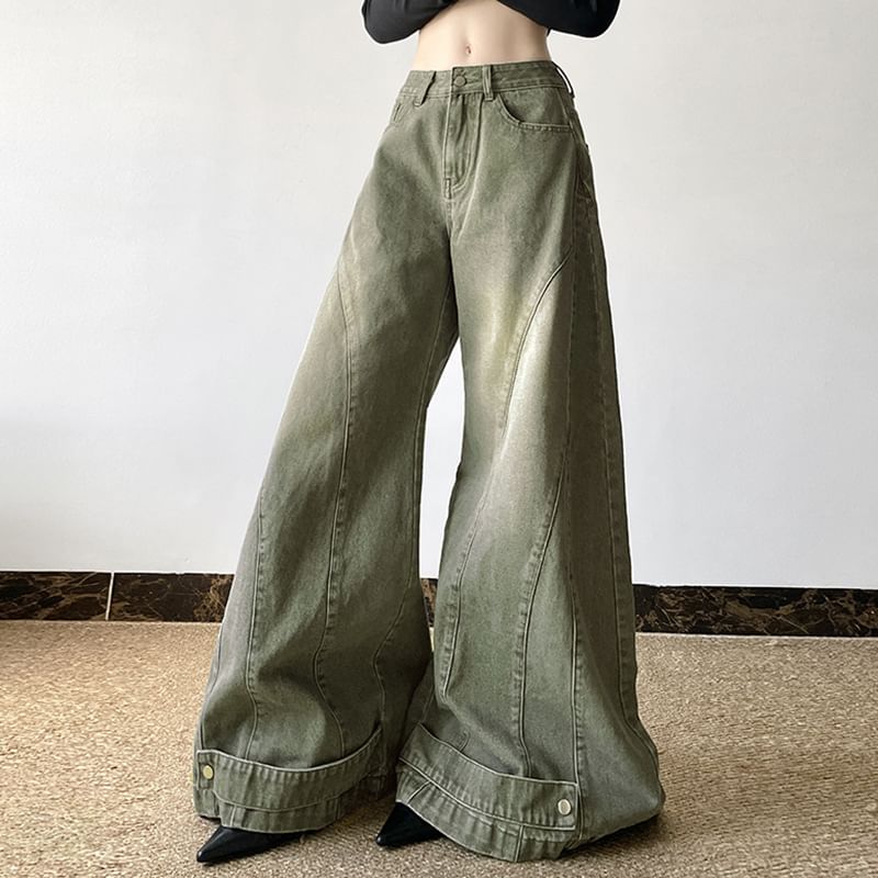 Honet - Low Rise Washed Loose-Fit Wijde Jeans