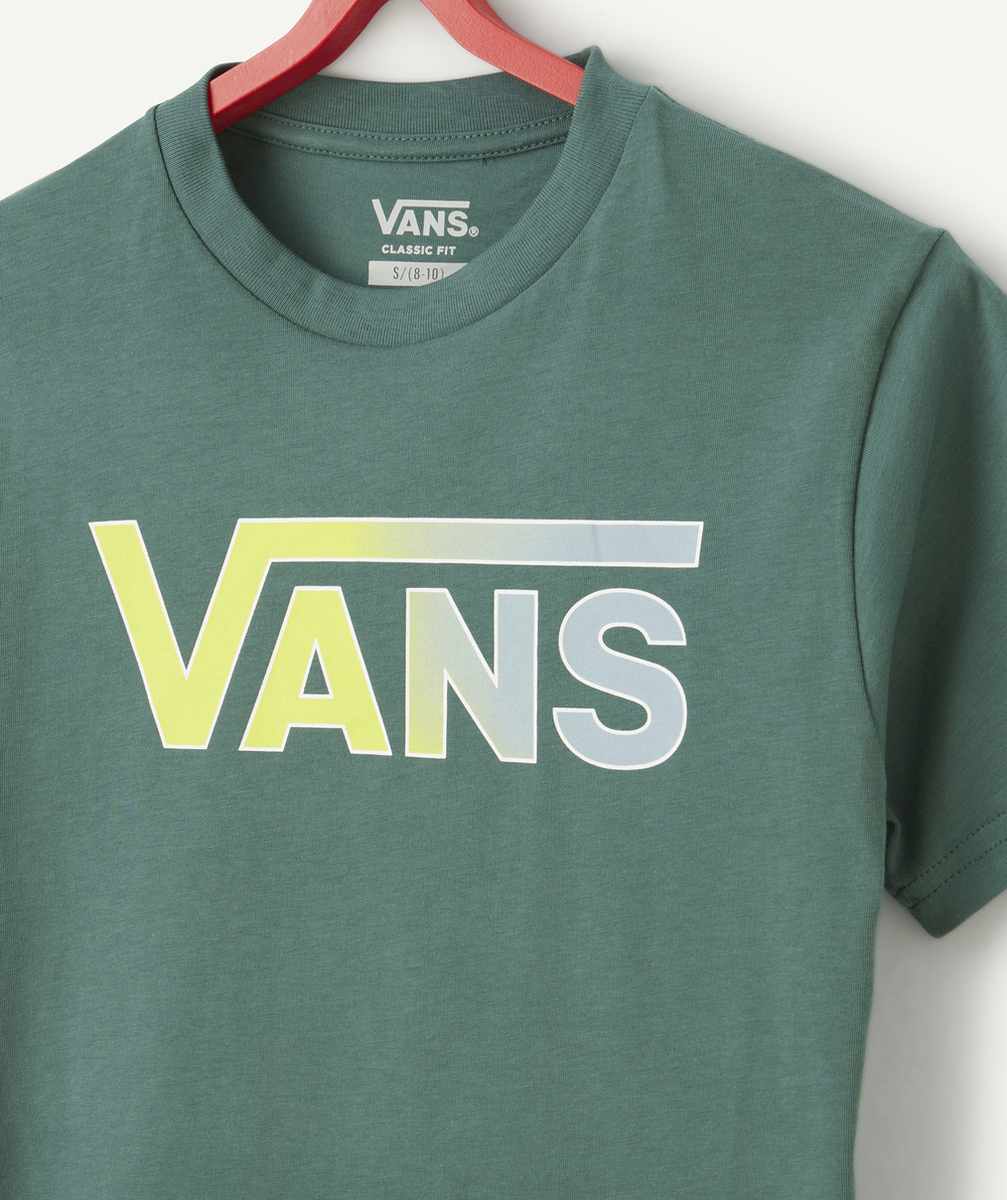 VANST-SHIRT GARÇON EN COTON VERT PRINT BOX AVEC LOGO COLORÉ