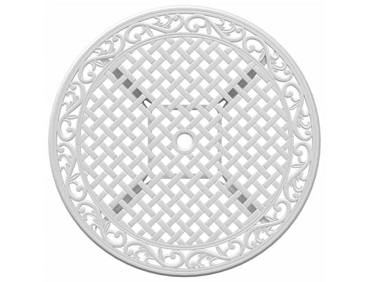 VIDAXL - Table de jardin blanc ø90x75 cm aluminium coulé