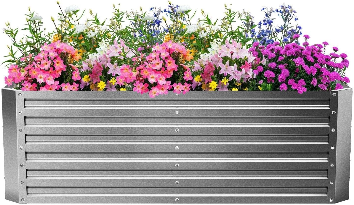 Gabiona Hochbeet Metall verzinkt 184x90x60 cm mit Aufsatz – Großes Hochbeet & Frühbeet für Garten, Gemüse, Kräuter & Blumen – Wetterfest, rostfrei, stabil – 990 L Volumen – Pflanzkasten rechteckig