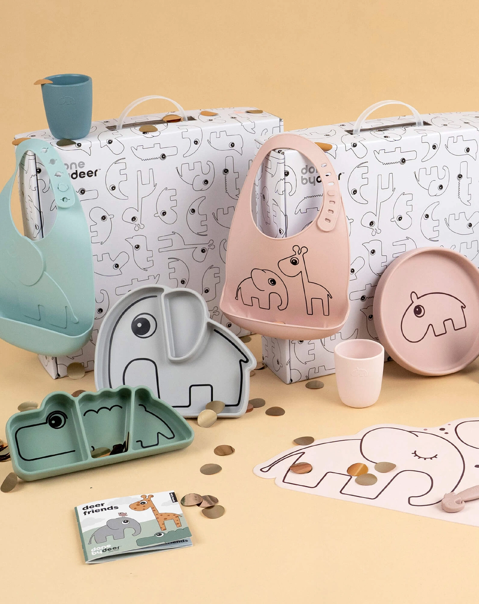 Geschirrset STICK&STAY 5-teilig in rosa