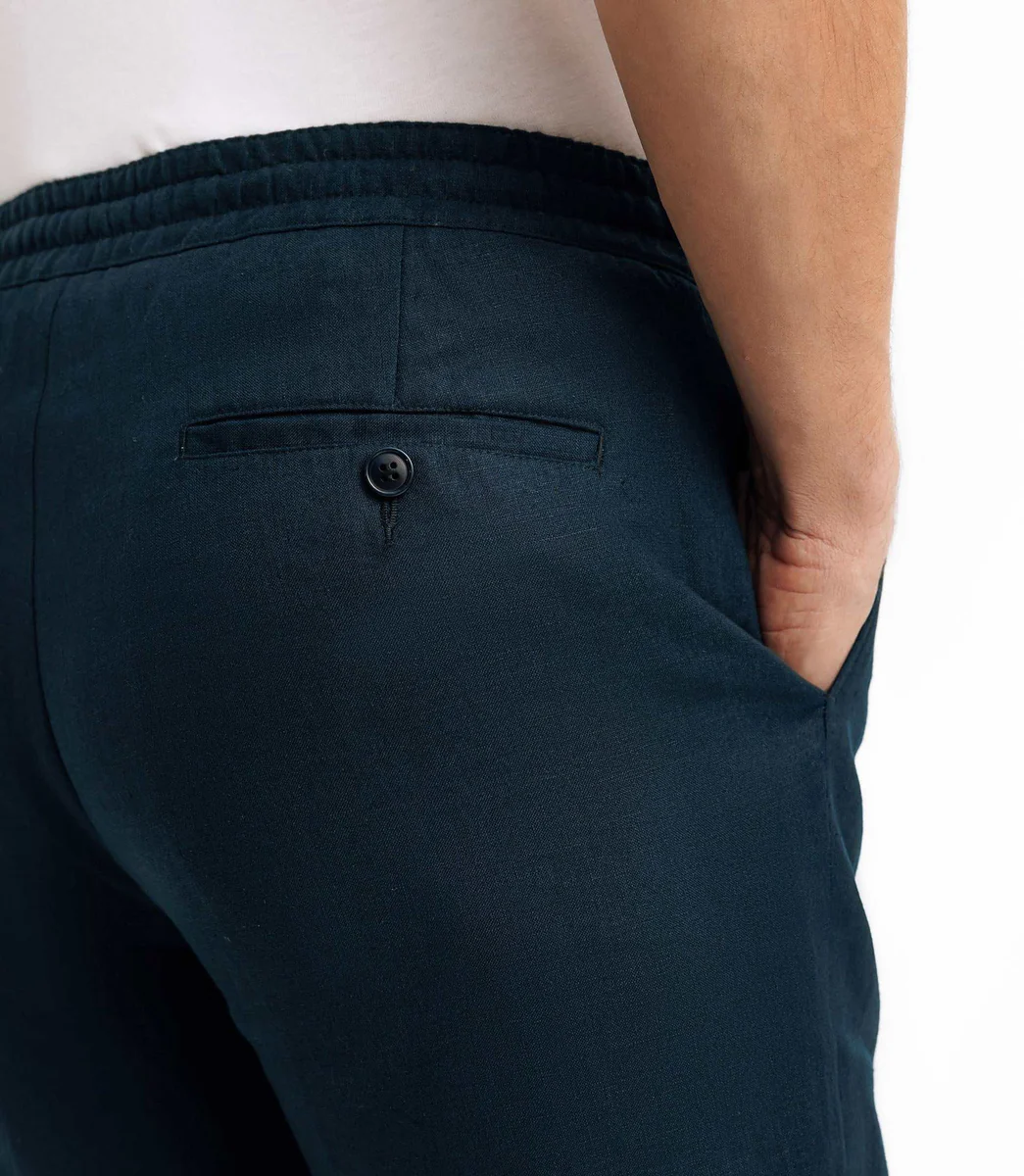 Pantalon ville 100% lin marine