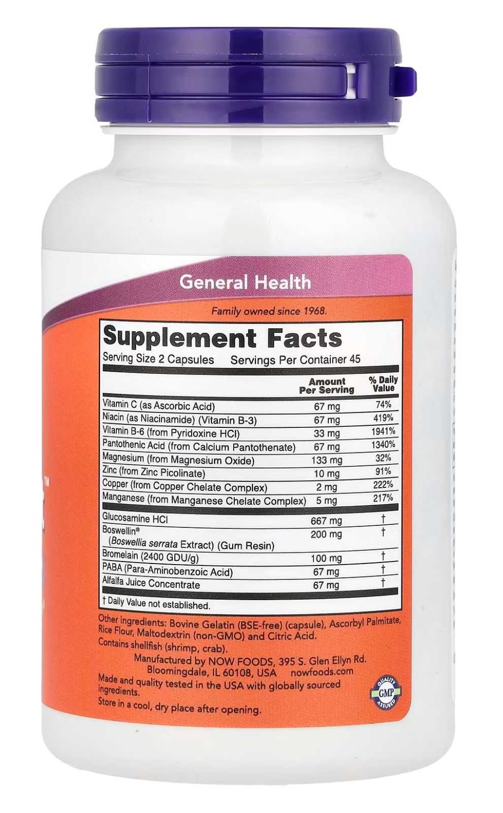 NOW Foods Suporte Articular 90 cápsulas