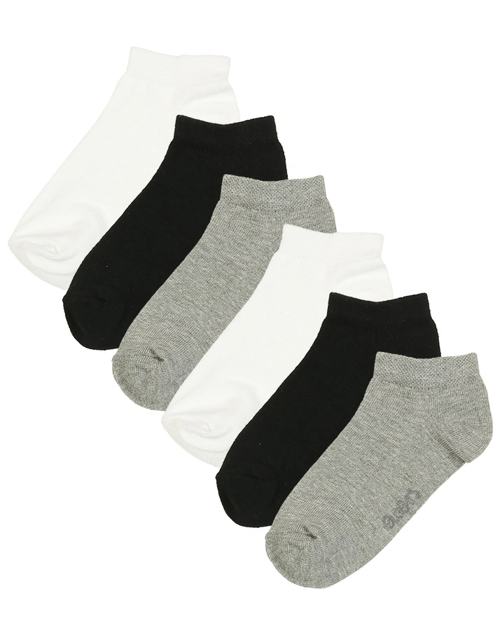 Sneaker-Socken ESSENTIAL MIX 6er-Pack in grau/schwarz/weiß
