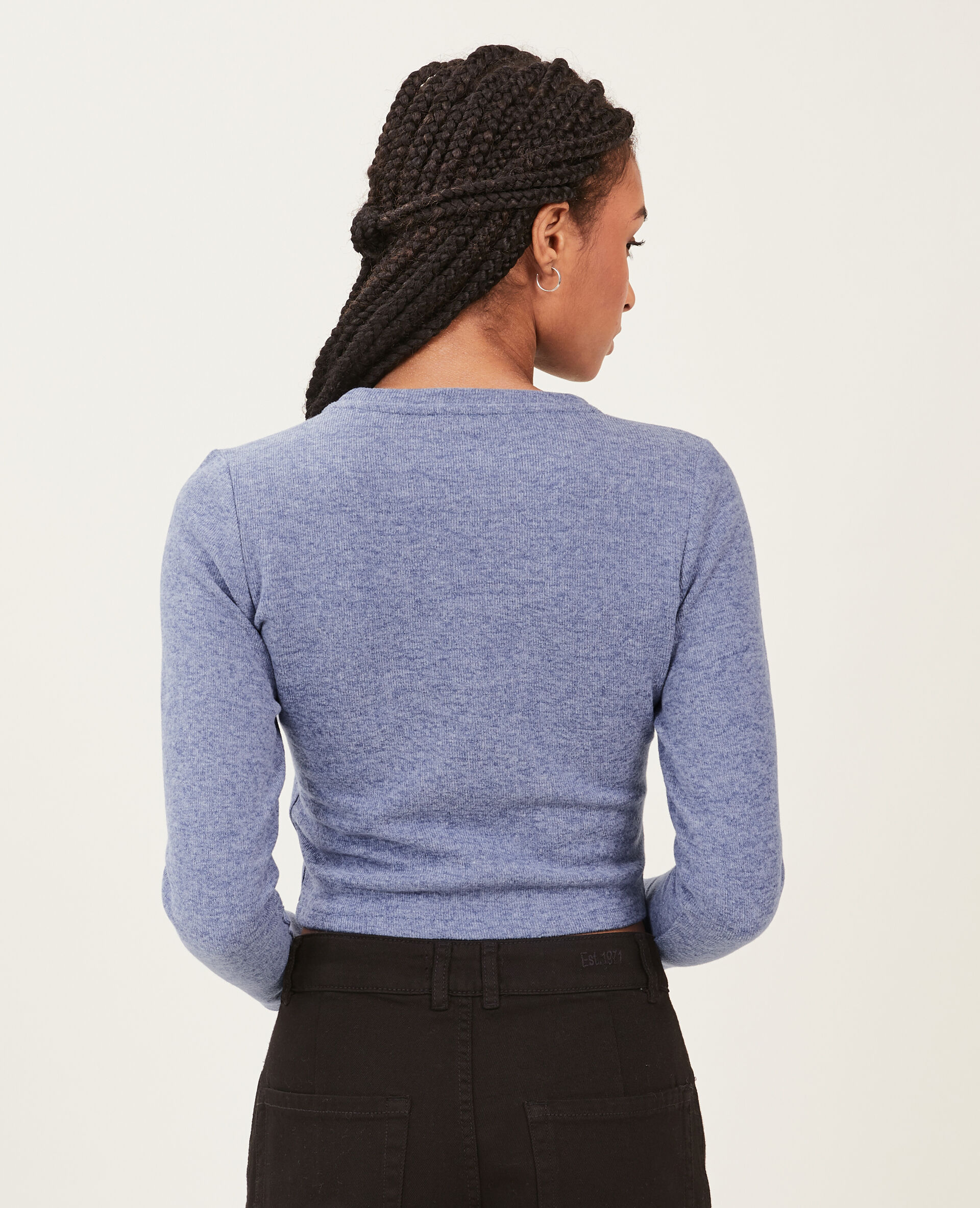 Pull façon corset - Bleu