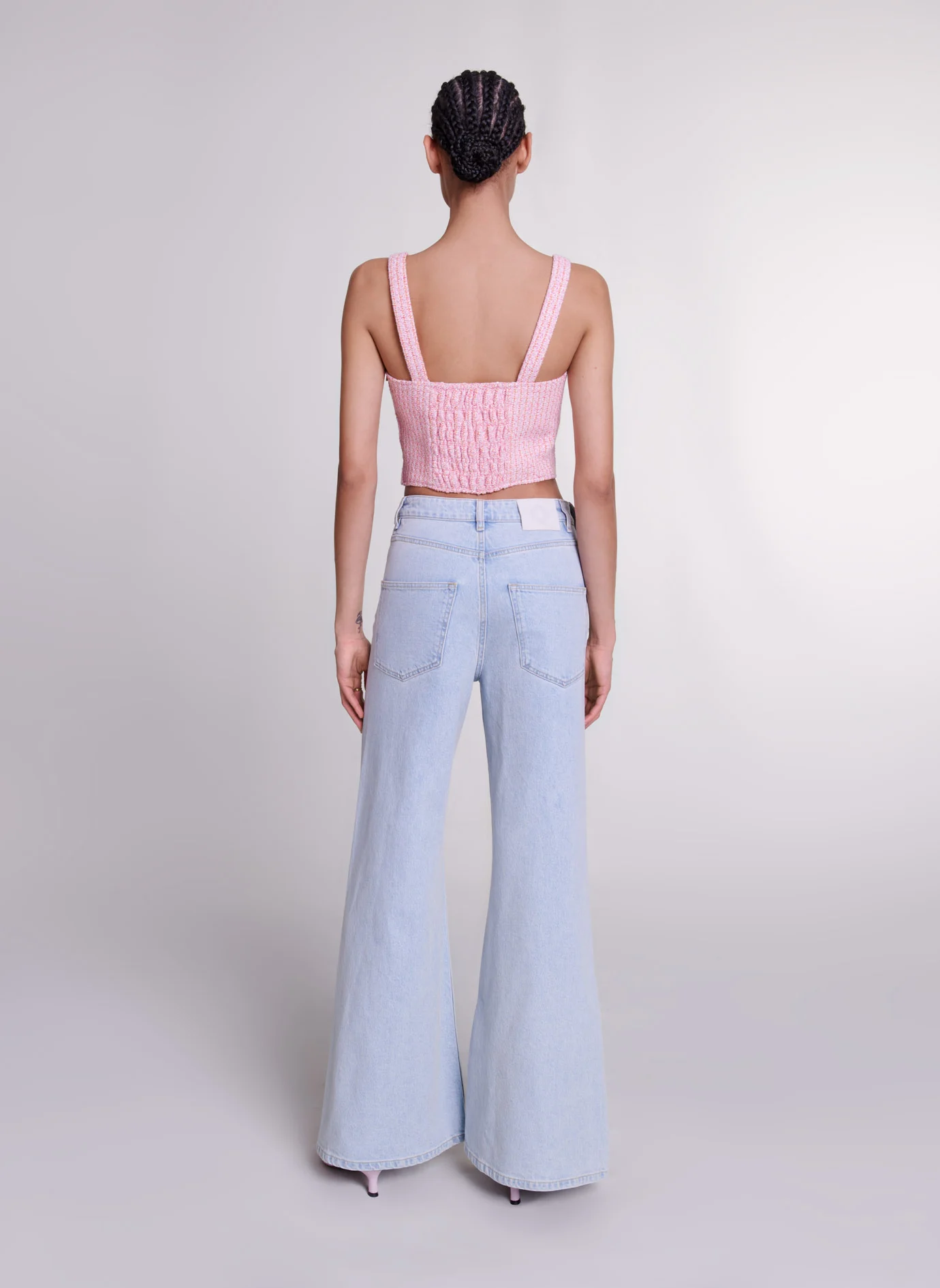 Jean patte d'eph en coton mélangé | Bleu