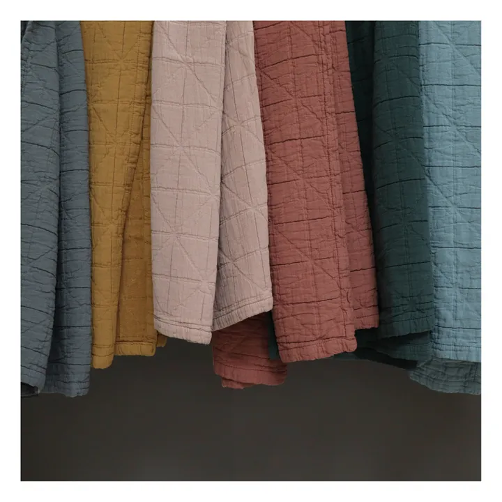 Camomile London Couverture matelassée Diamond en coton bio | Bleu ciel