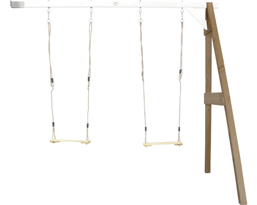 Dubbele schommelset axi hout bruin wit