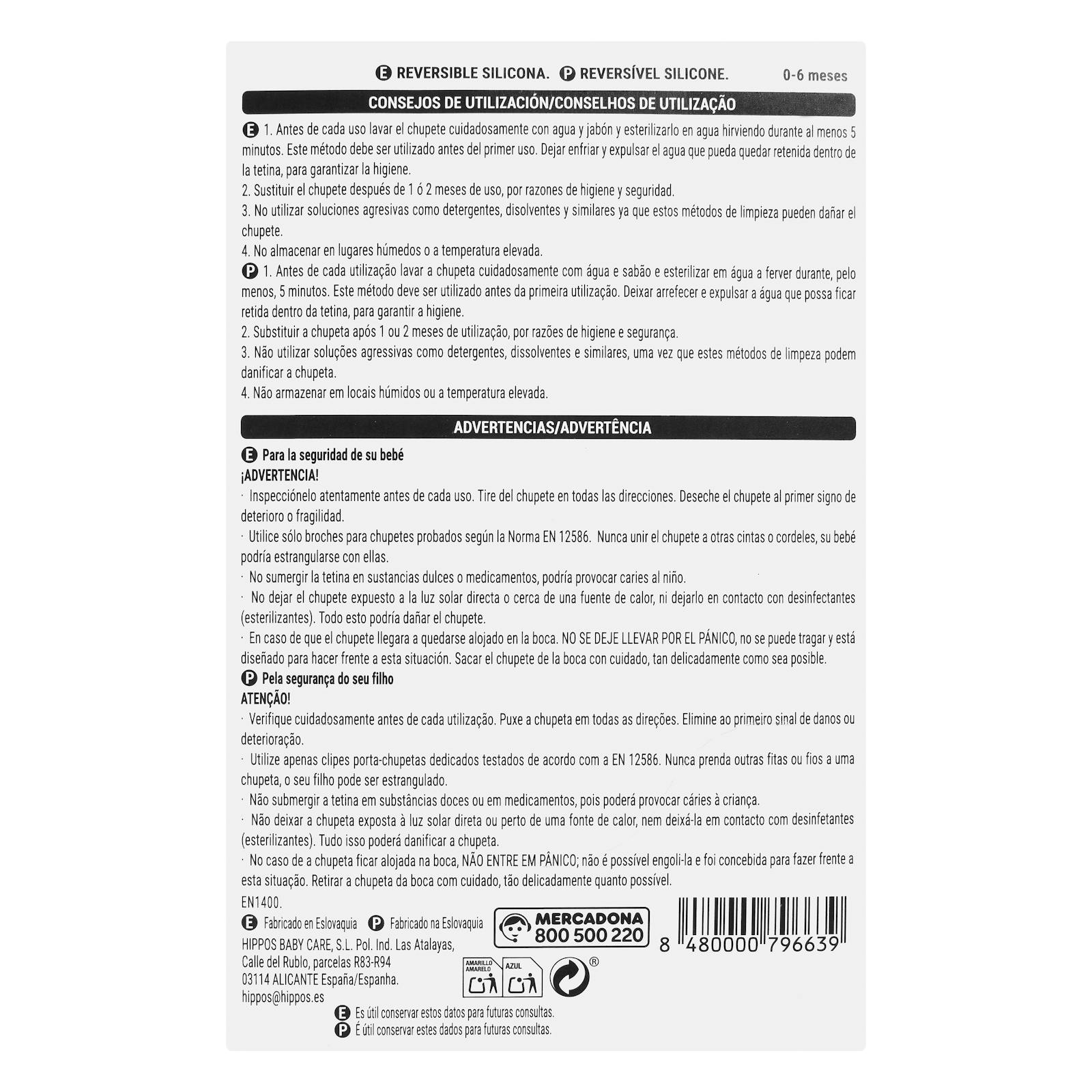 Sucette réversible en silicone Deliplus +0 à 6 mois
