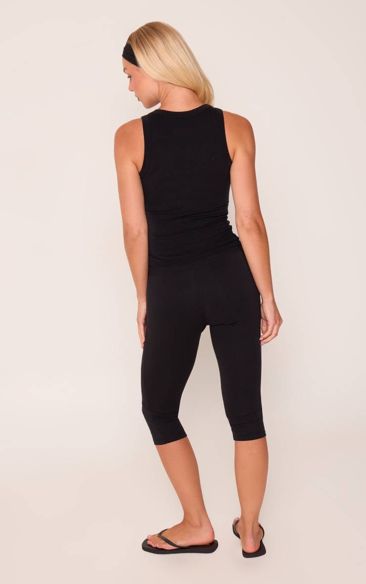 Noir Legging Capri Super Doux