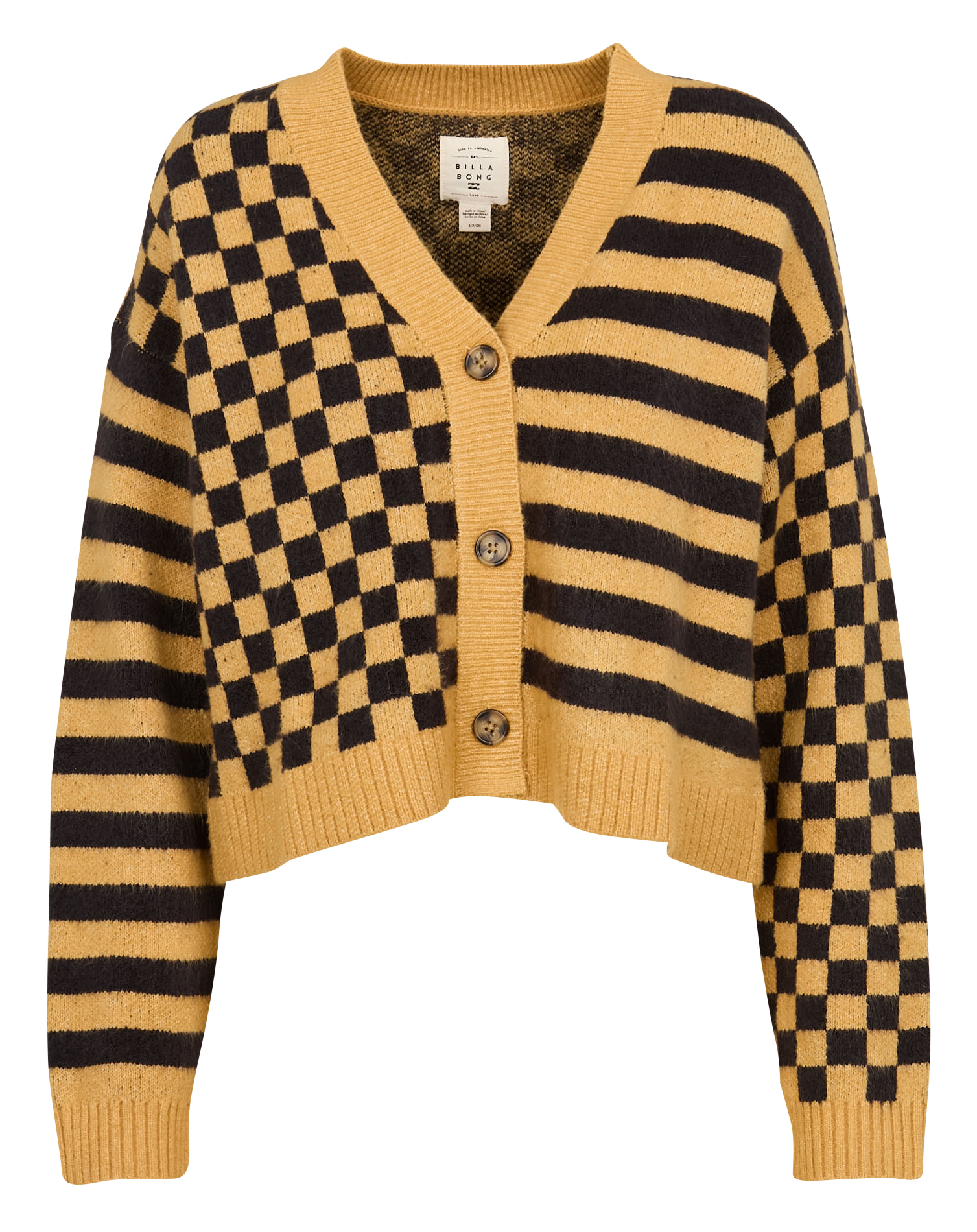 CHECK YA - Gilet col V damier | Beige