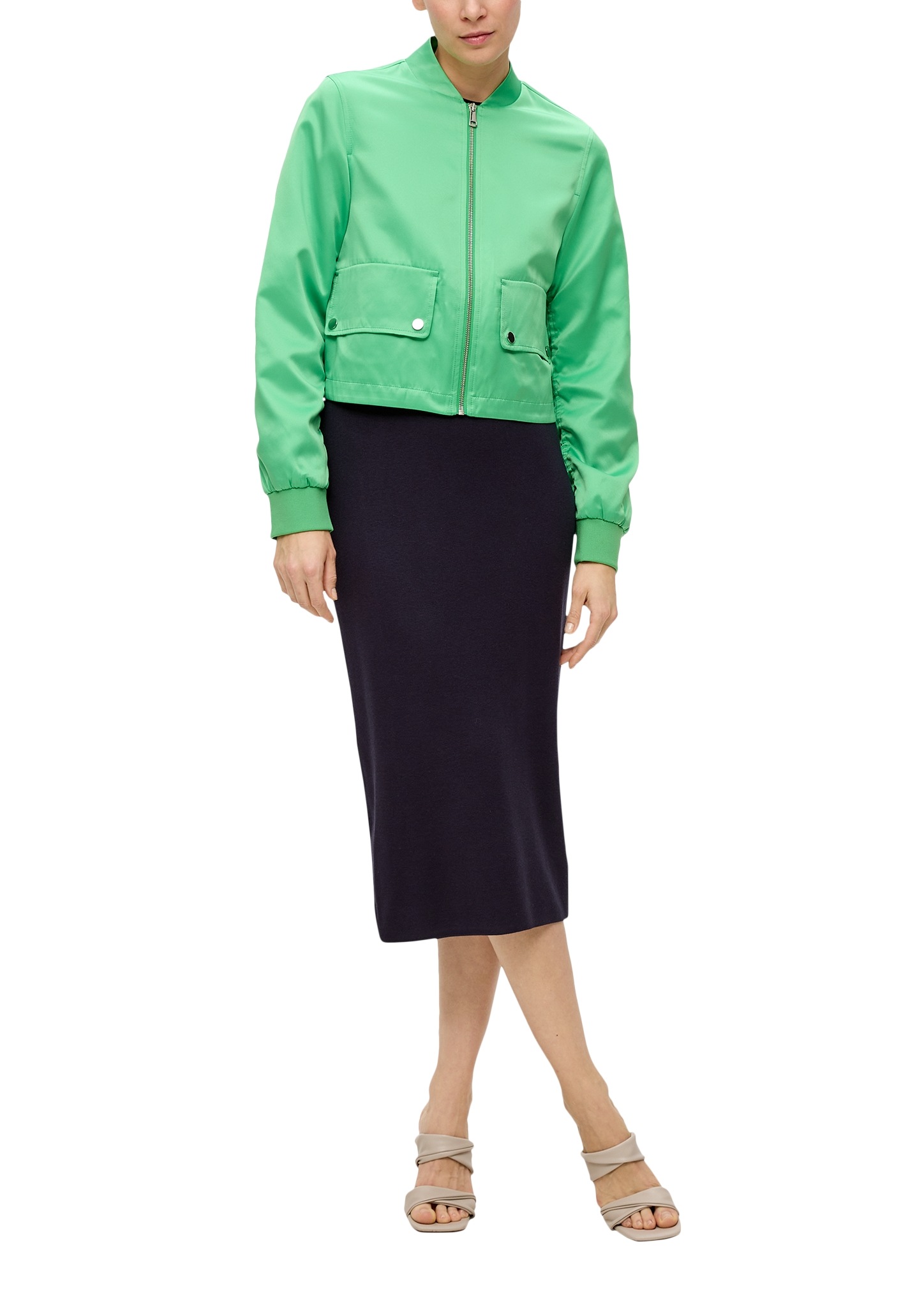 s.Oliver BLACK LABEL Blouson ohne Kapuze extra kurz und mit Pattentaschen