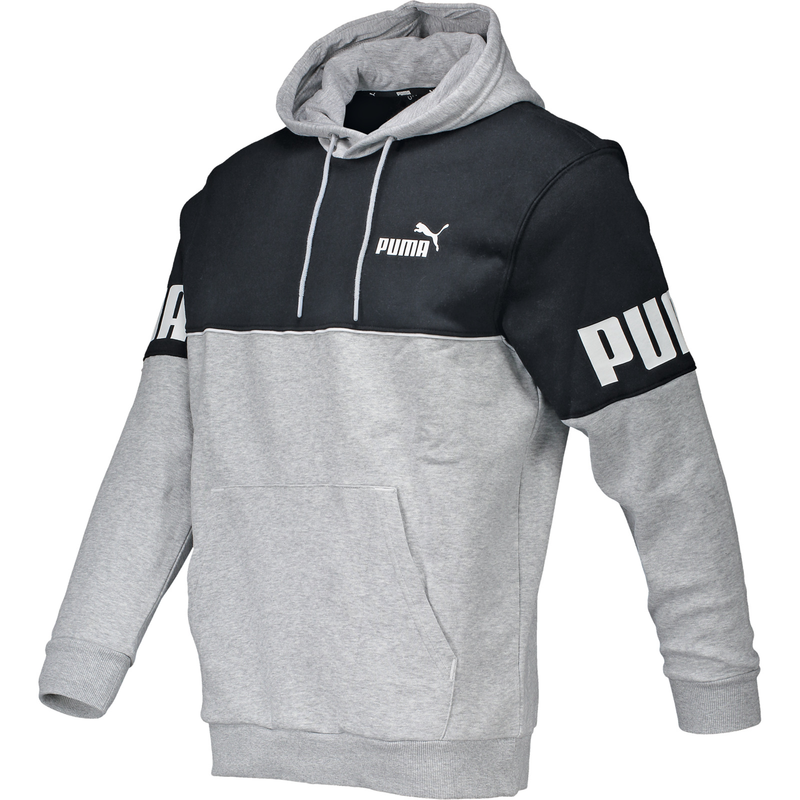Puma Herren-Hoodie Power Colorblock S, hellgrau