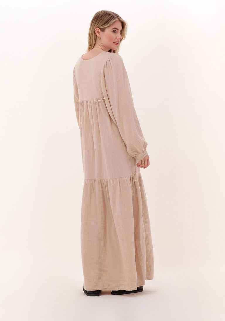 BY-BAR beige by-bar maxi jurk rosa doppia dress