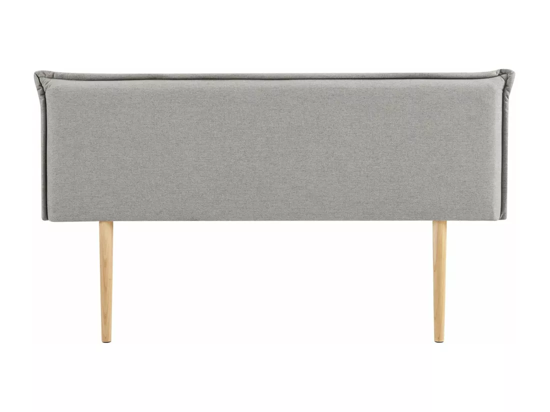 Tête de lit VINCEL 160 rembourrée, En tissu polyester pour lit 160 cm, Sur pieds en bois, Gris