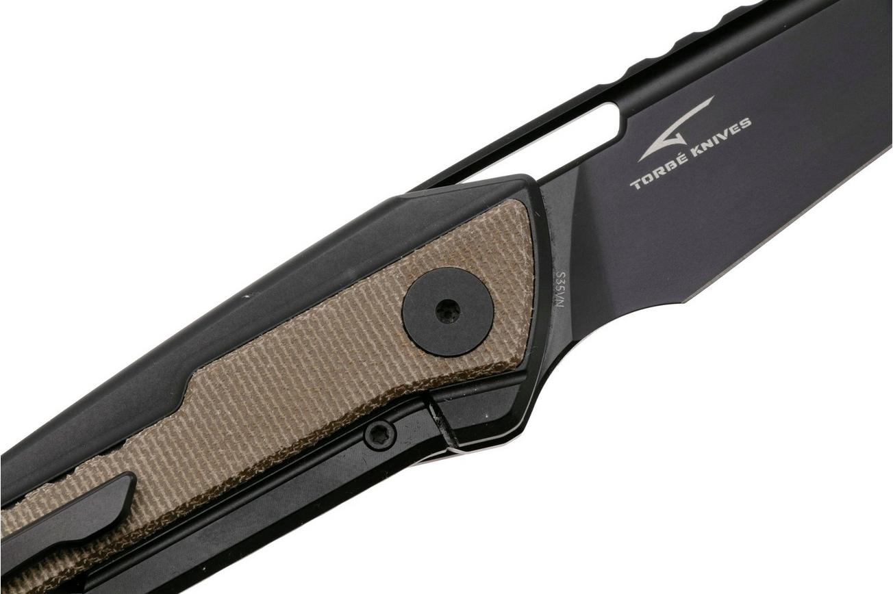 Real Steel Bullet 5221GM PVD S35VN, Black Titanium Green Micarta Inlay, zakmes