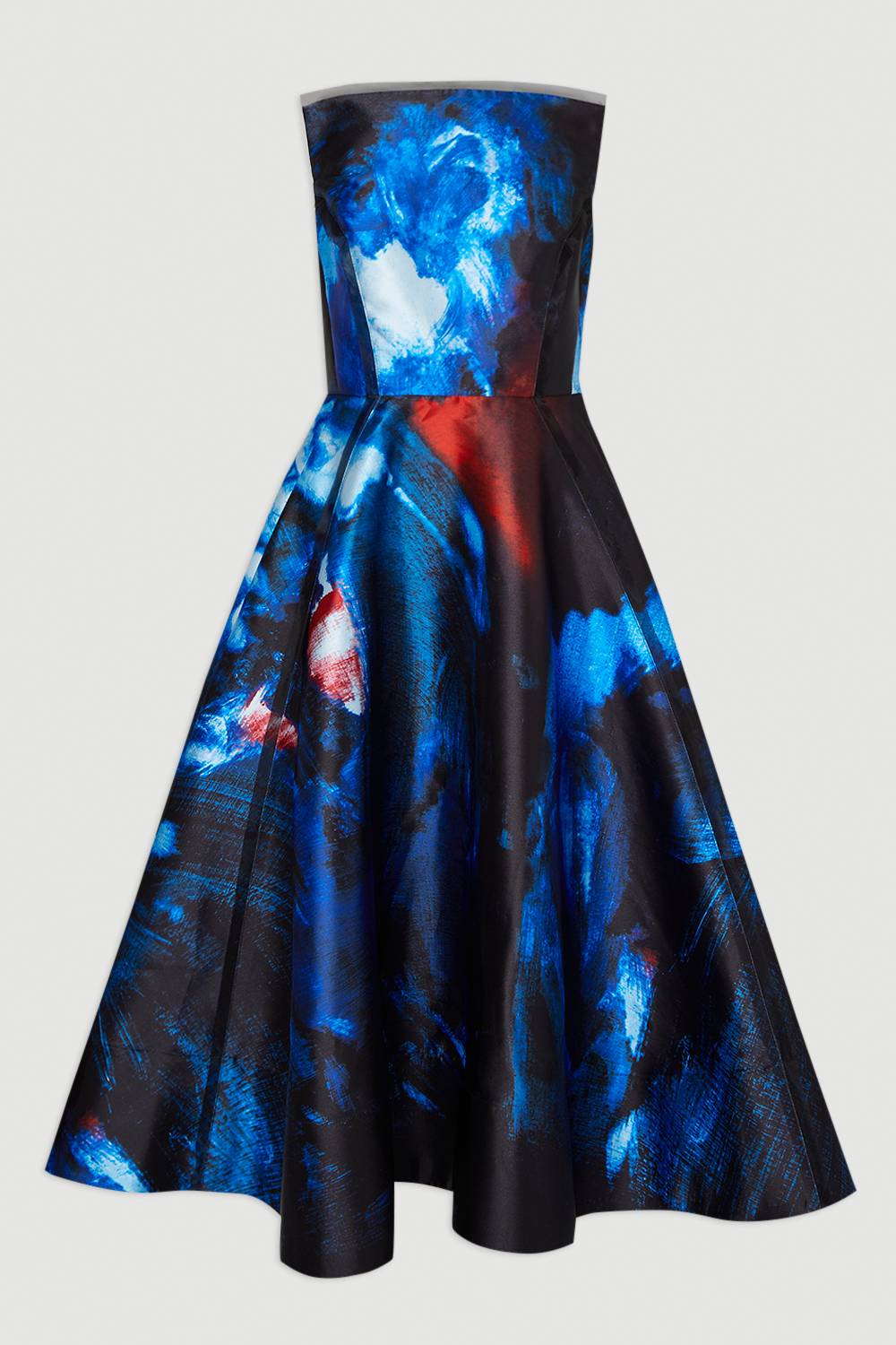 KarenMillen Lily Macrae - Robe de Bal Bustier en Sergé Imprimé