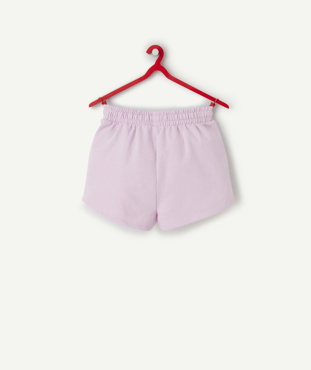 short fille en coton bio violet