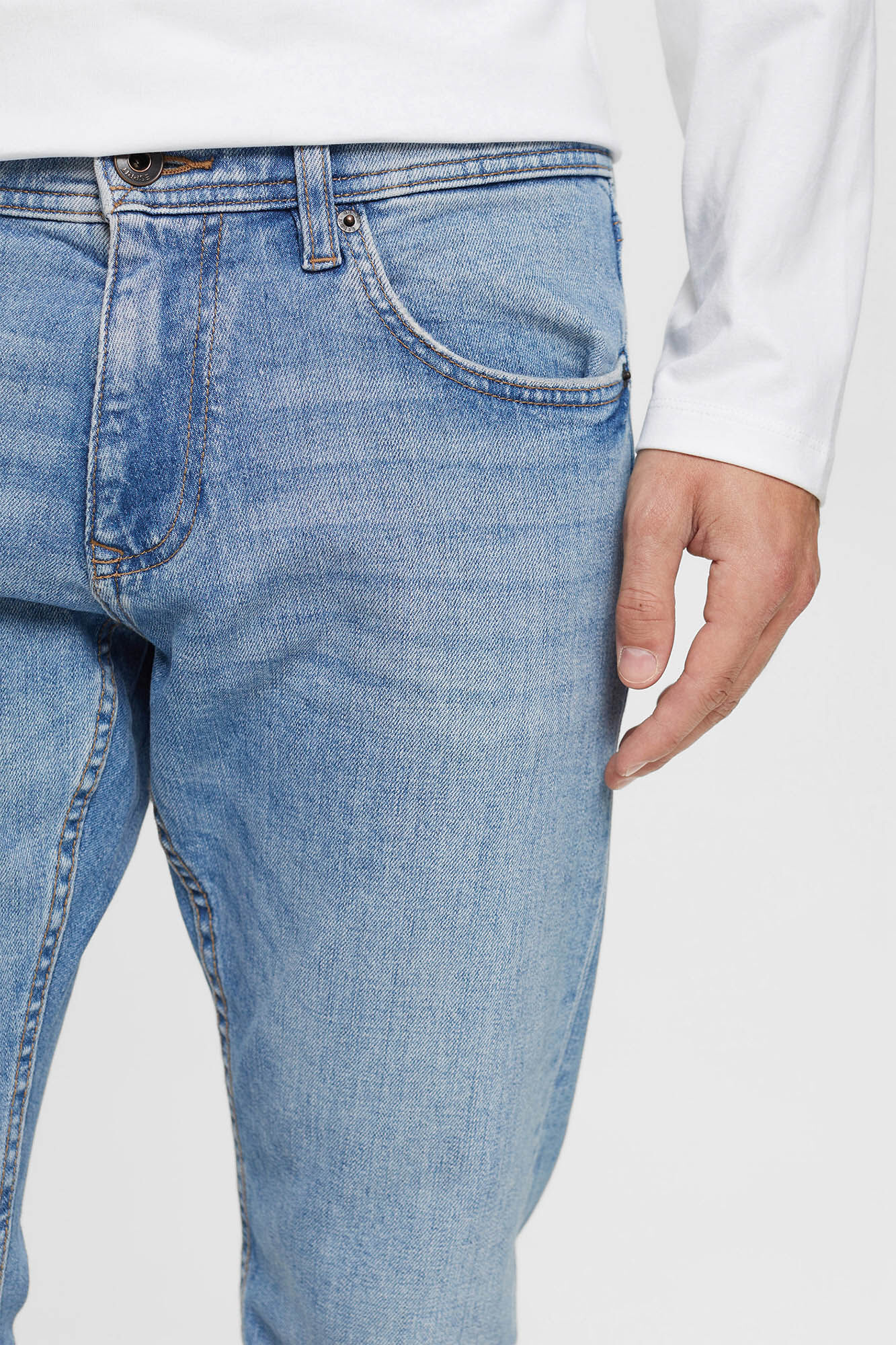 Calça jeans de 5 bolsos em algodão orgânico - Azul