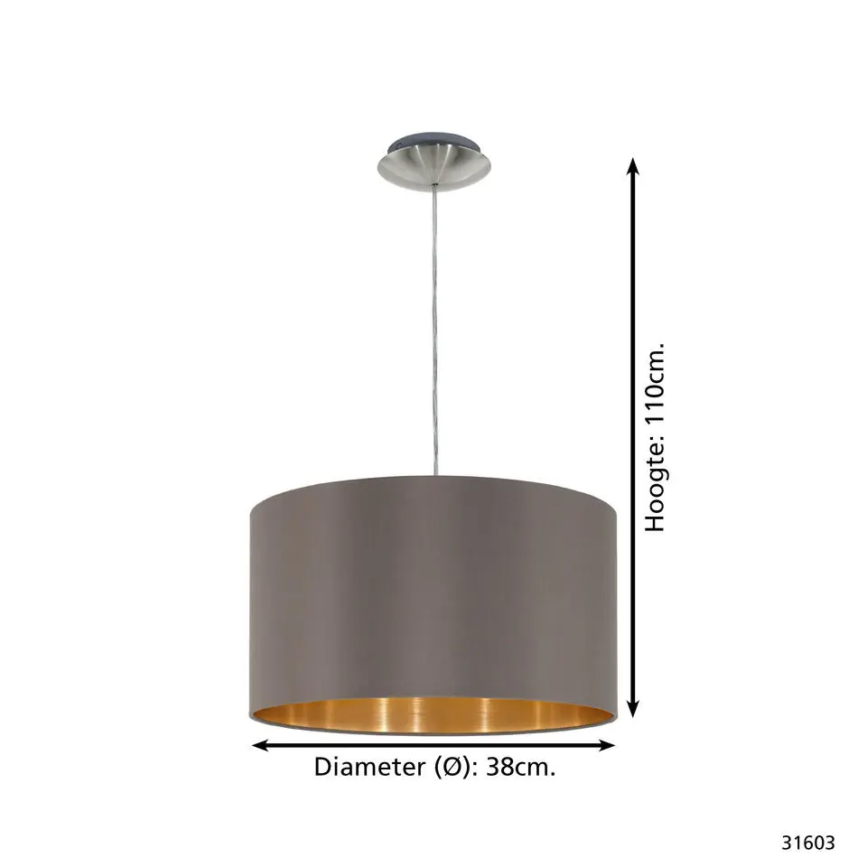 EGLOMaserlo-Hanglamp-1Lichts-Ø38cm-Nikkel-Mat-Goud