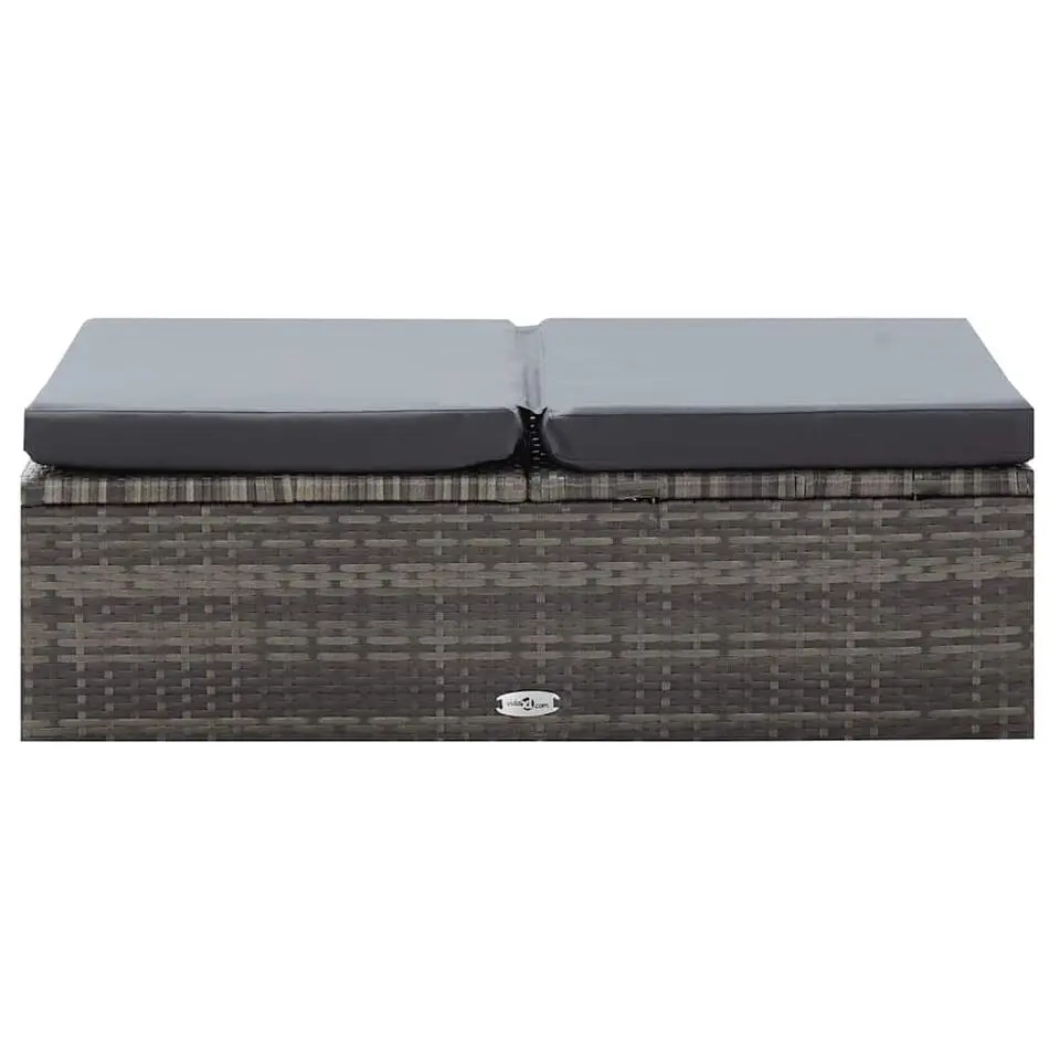 VIDAXL 2-delige Loungeset met kussens poly rattan grijs