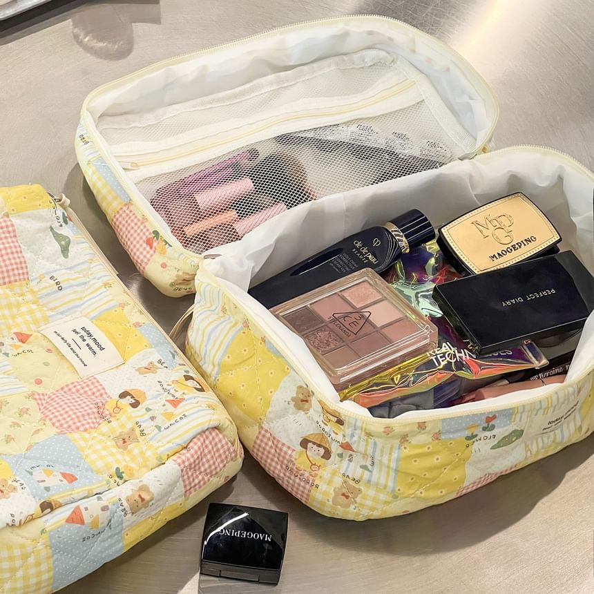 ZenlyHabit - Cartoon Paneel Stoffen Make-up Tas / Etui (Diverse Ontwerpen)