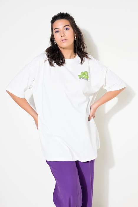 T-Shirt, oversized, Schachbrett-Rückenprint