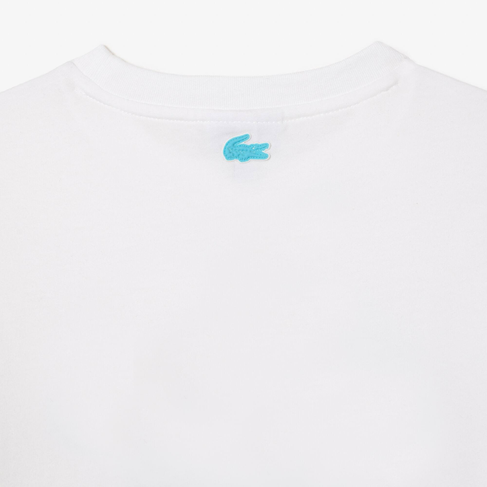 T-shirt avec imprimé planète en jersey de coton T-Shirts & Chemises - Blanc - Lacoste - Enfant