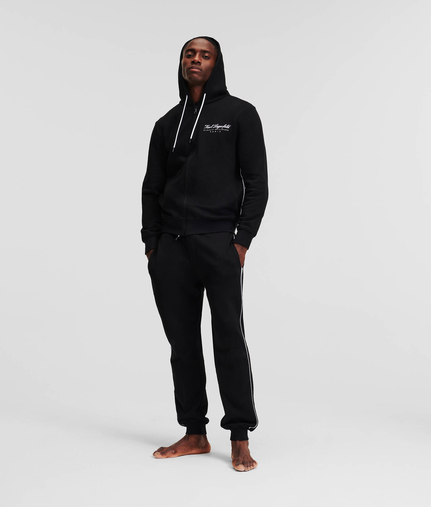 SWEAT À CAPUCHE LOUNGEWEAR À FERMETURE ZIPPÉE HOTEL KARL