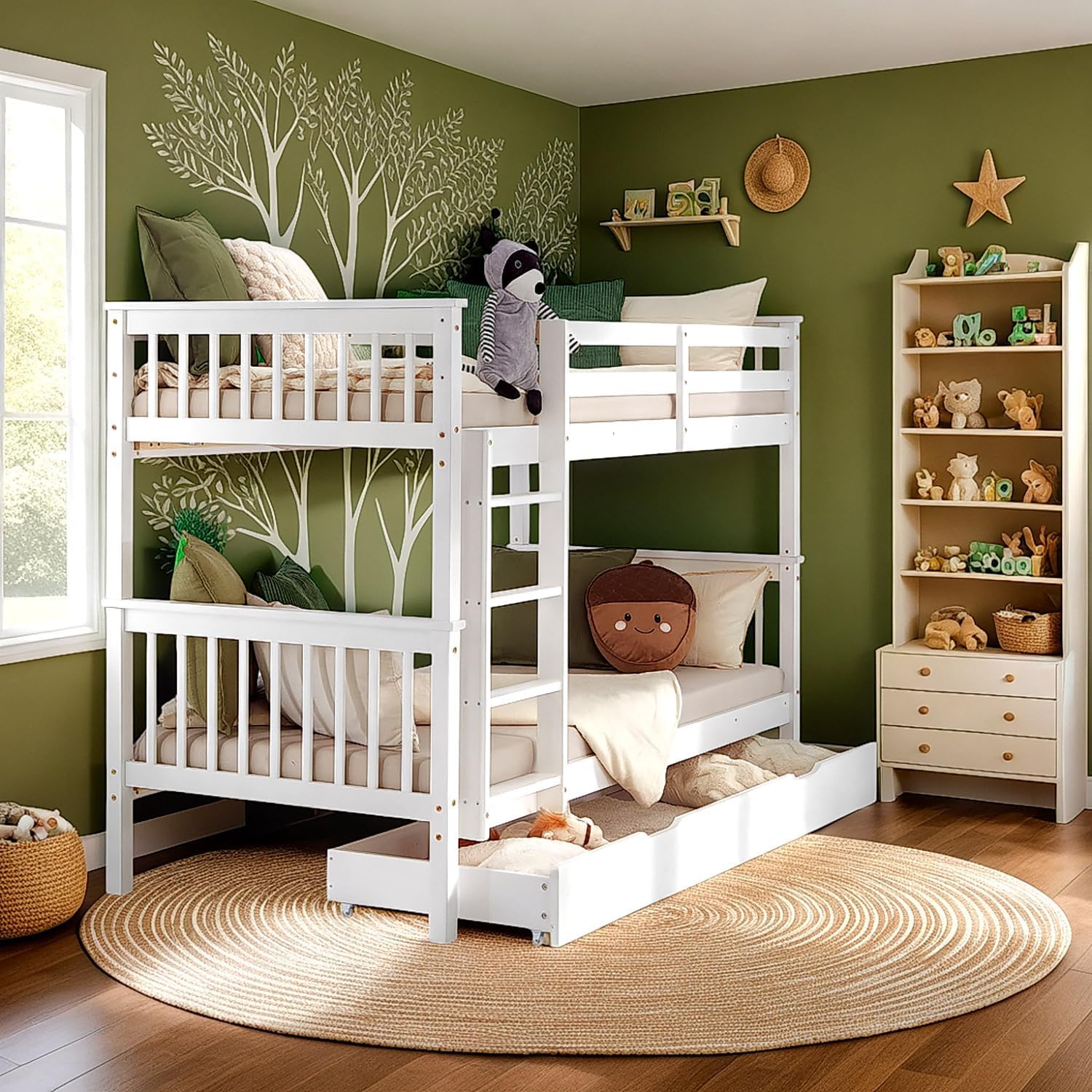 Homestyle4u, Etagenbett 2 Kinder 90x200 mit Treppe & Bettkasten Weiß, Hochbett Doppelstockbett umbaubar 2 Kinderbetten