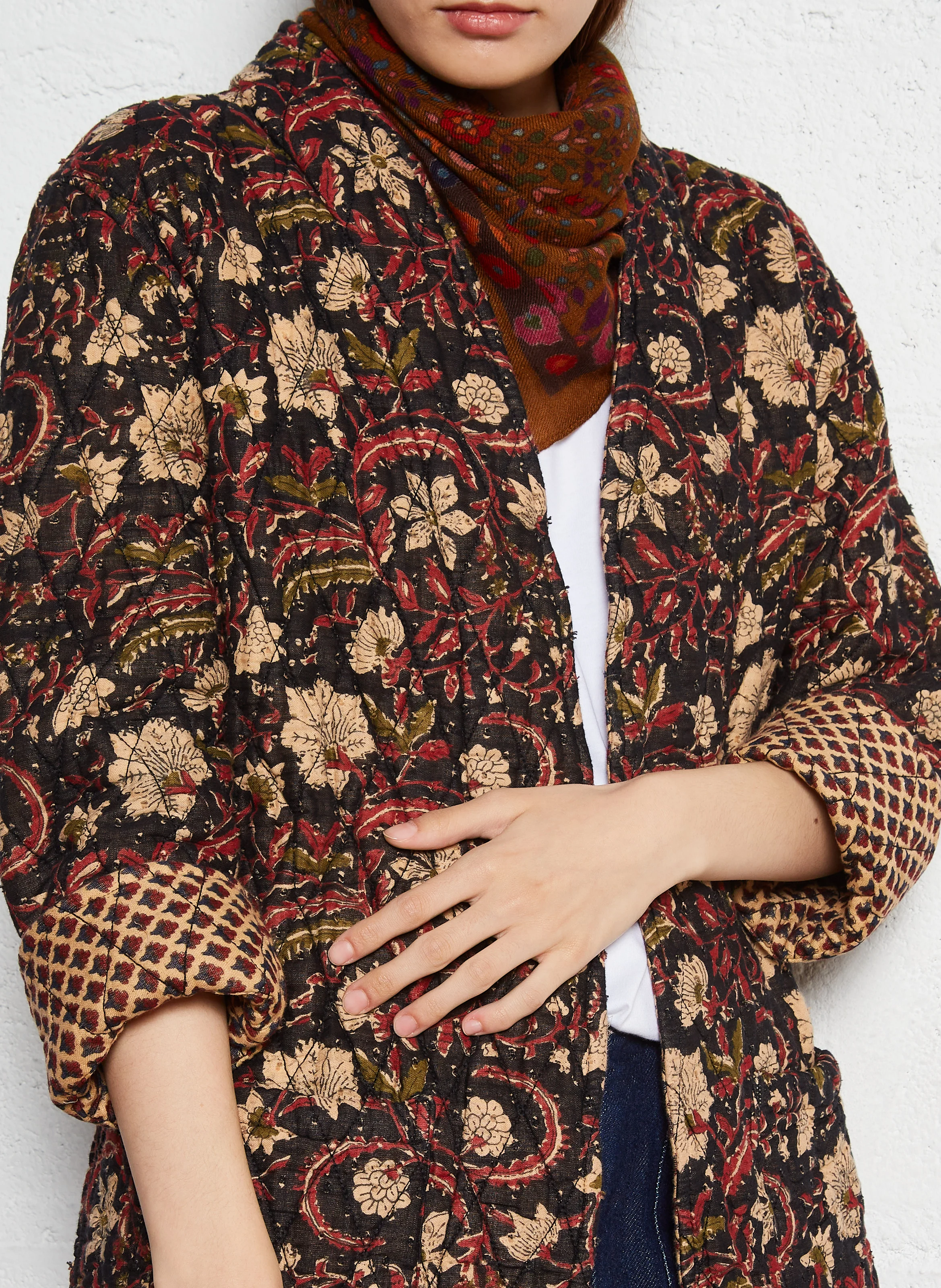 THEODORA - Veste droite matelassée en coton imprimé | Multicolore