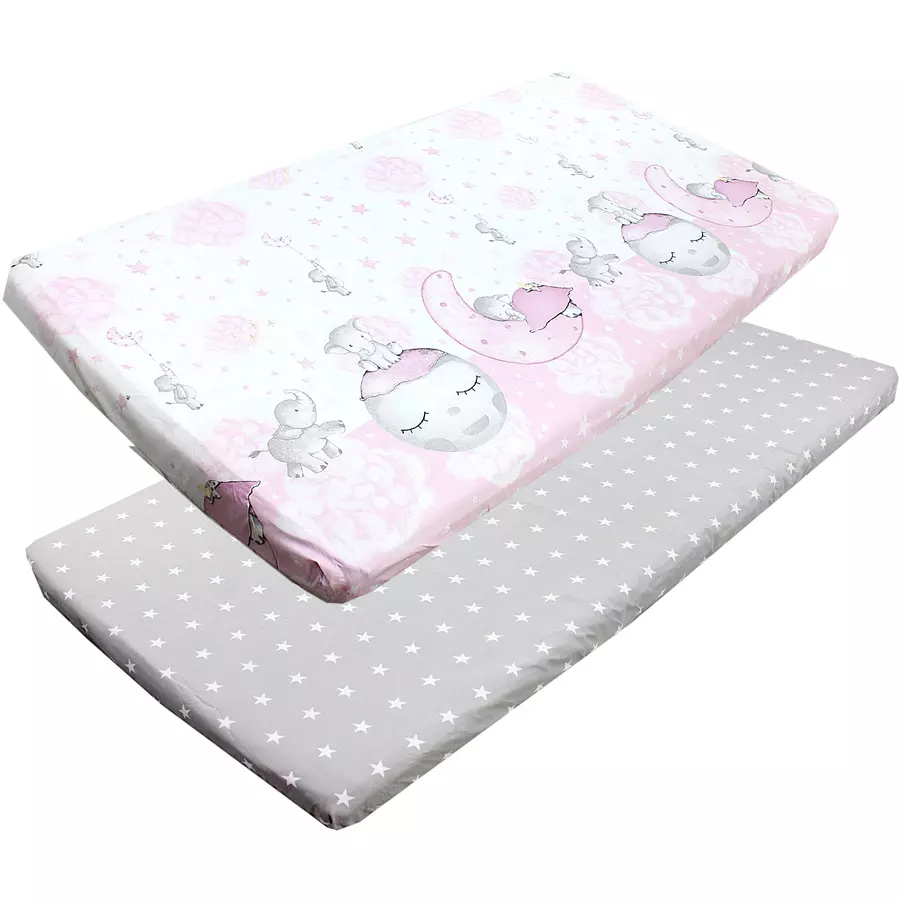 TupTam Baby Kinder Spannbettlaken 2er Pack rosagrau