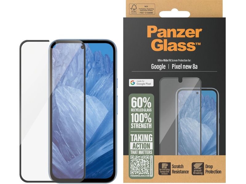 Panzerglass Displayschutz Ultra Wide Fit Pixel 9a Display-Schutzfolie für das Google Pixel 9a