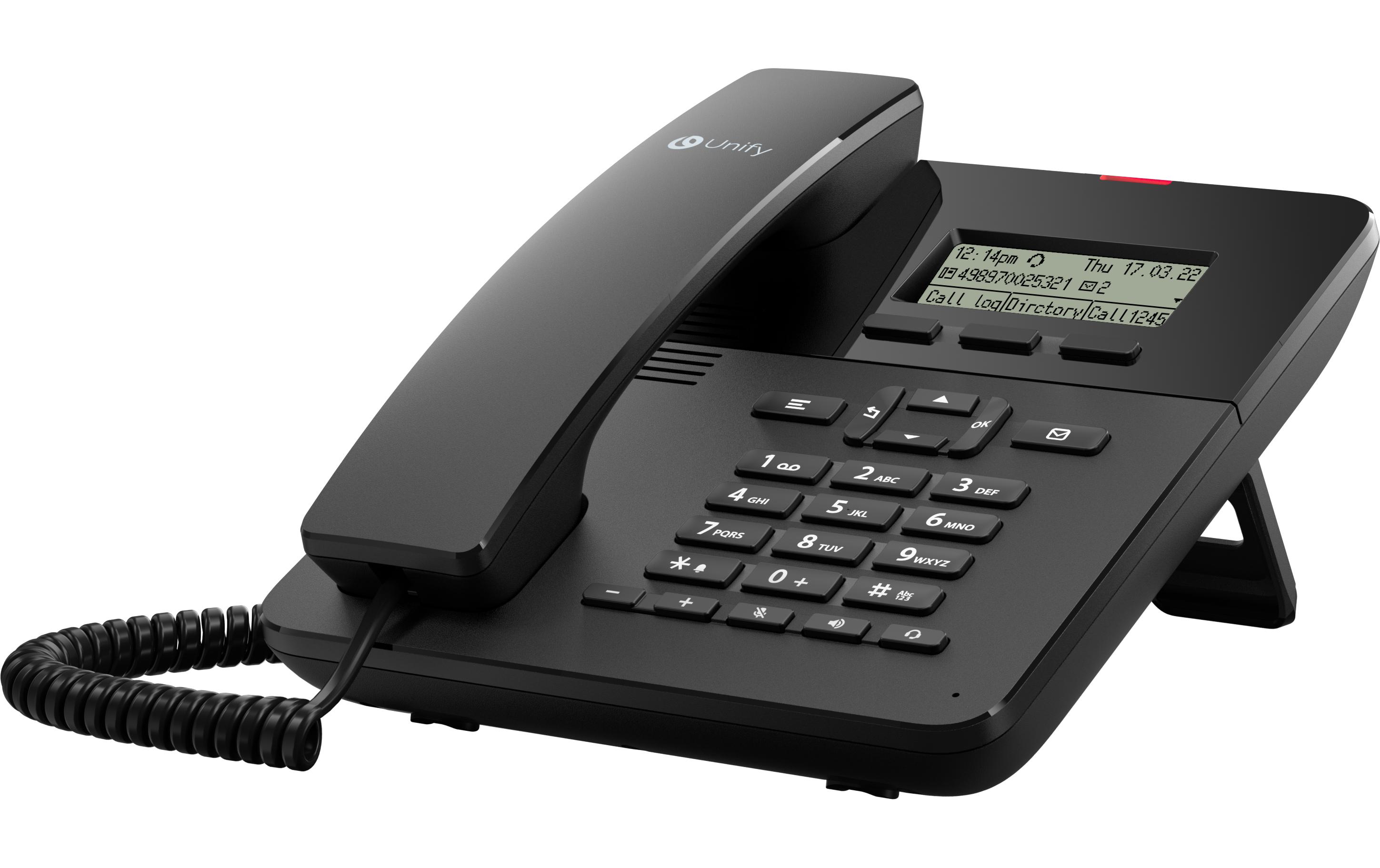 Tischtelefon OpenScape CP110 Schwarz<br>Das ideale Gerät für Einsteiger-Szenarien ohne Kompromisse in der Qualität