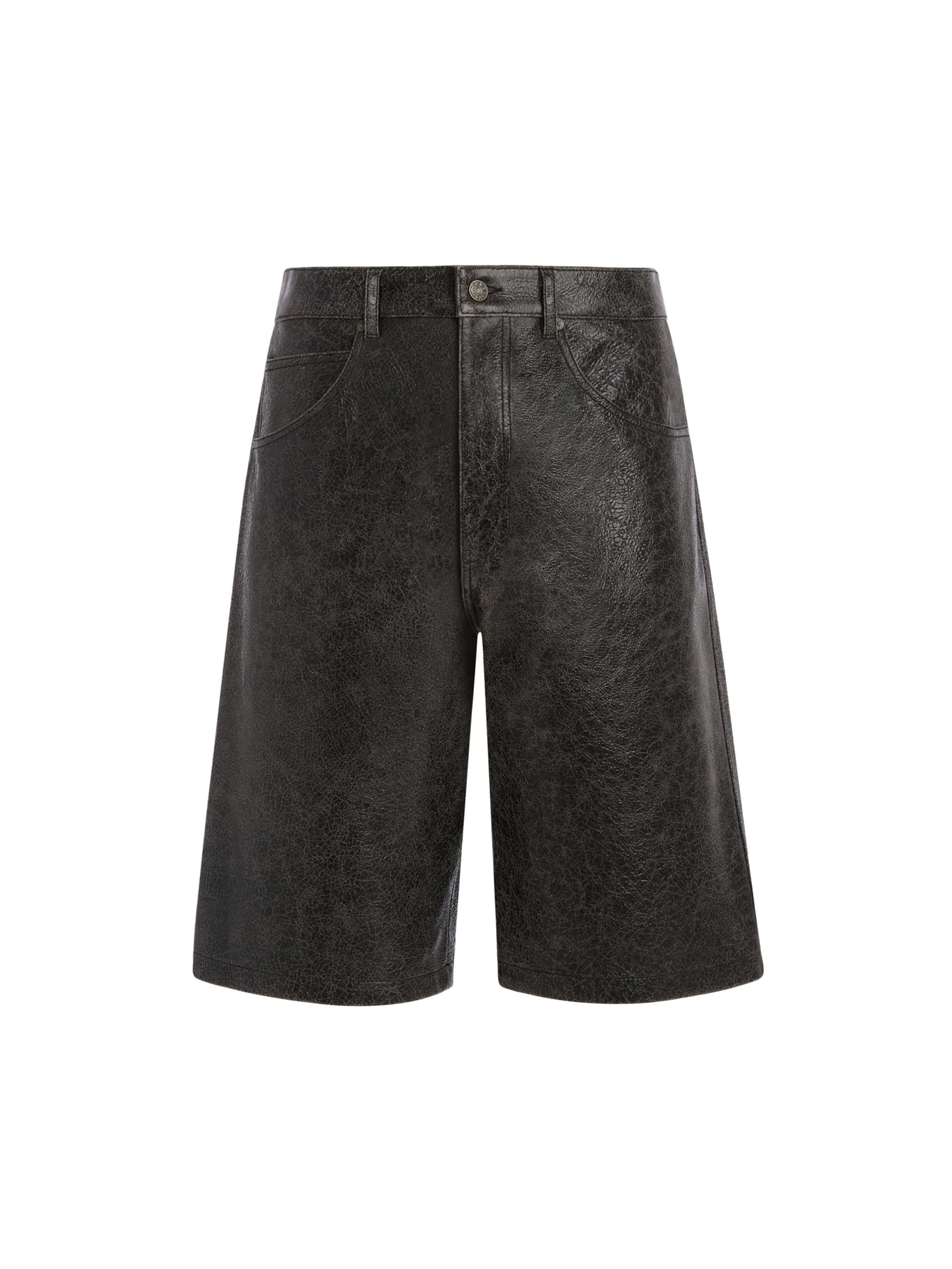 Shorts de couro rachado