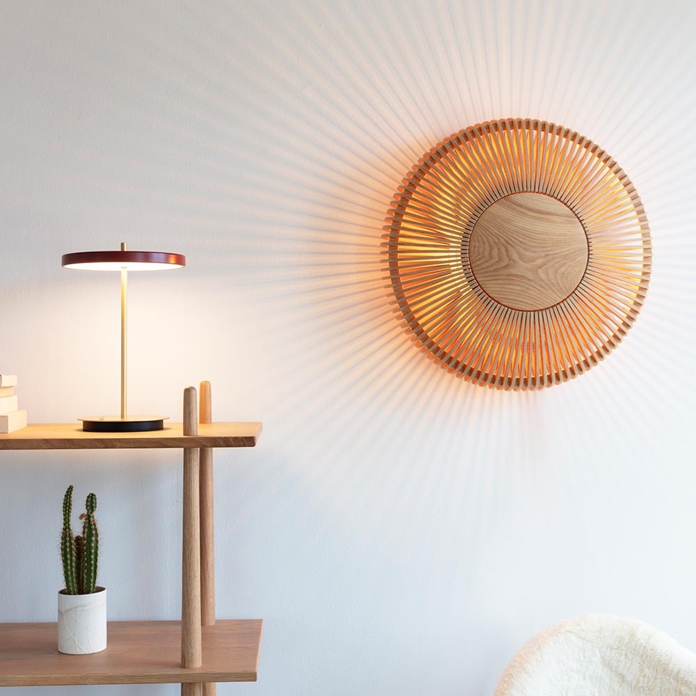 Umage Clava Up Wood Large houten wandlamp naturel - Ã 49 cm